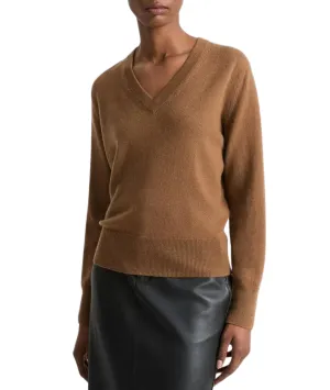 Casual V-Neck Sweater- Almond