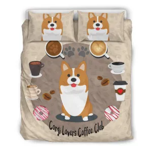 Corgi Lovers Coffee Club Bedding Set