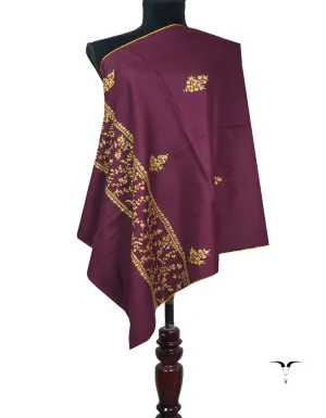 mahogany red embroidery pashmina stole 8901