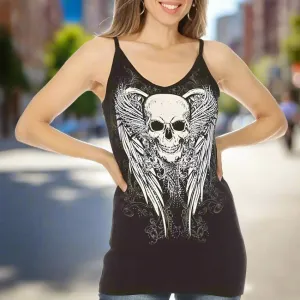 Platinum Plush Women's Skull & Wings Tank Top