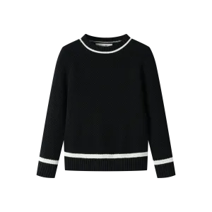 SEED STITCH SWEATER-BLACK