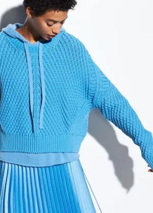 VINCE - Directional Rib Pullover in Blue Pumice